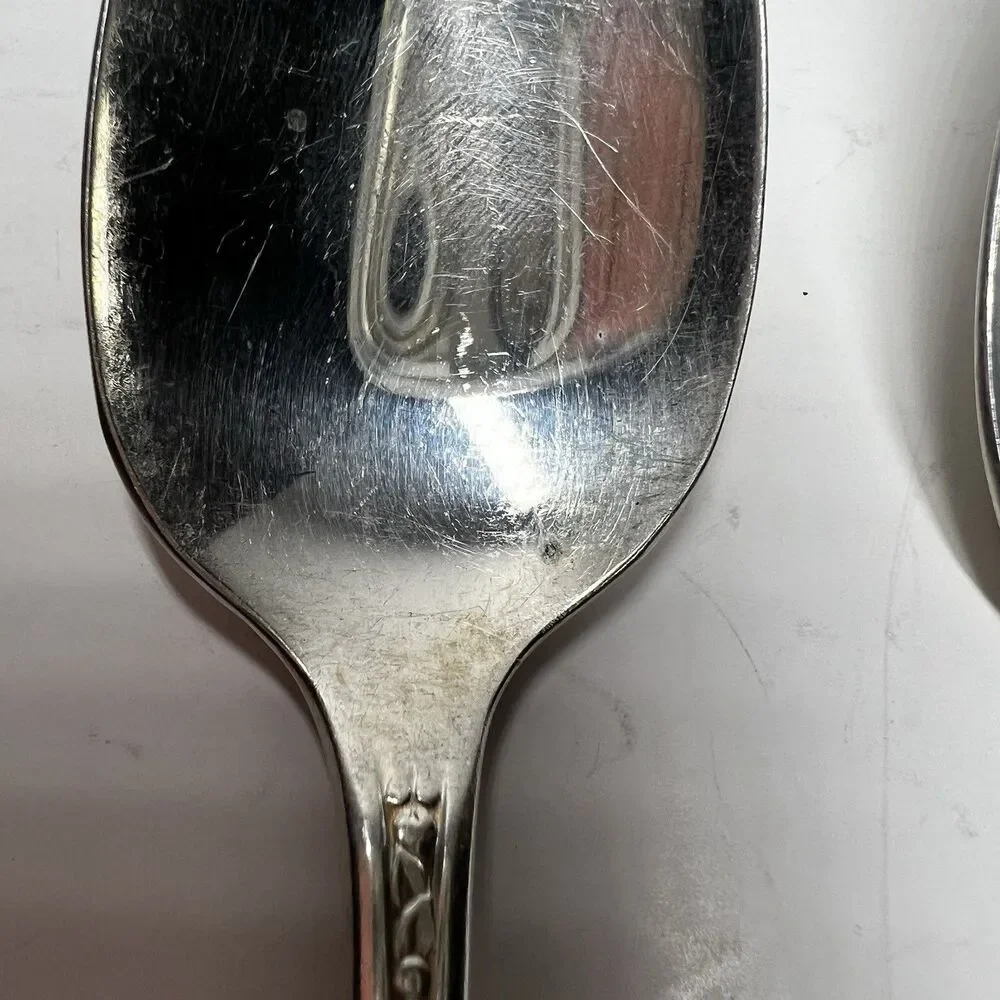 Vintage Wm Rogers Mfg Co PRISCILLA LADY ANN Fruit Silverplate Teaspoons Set of 4